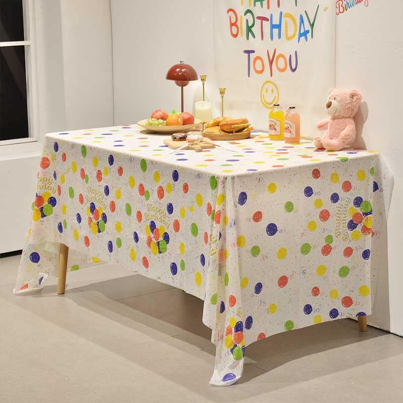 Bmqfsm 3-komad 54 x 108 plastična sretna rođendanska stolnjak za jednokratnu upotrebu plastične zabave stolnjak za piknik roštilj kuhinja