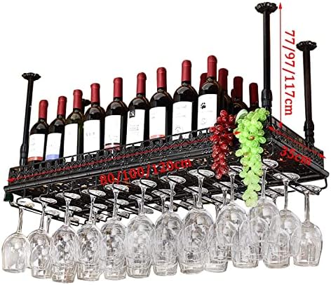 Aldepo vinski nosač vintage držač boca za vino, viseći držač za vinsko čašu, strop za ukrašavanje vina stalak za vino za bar hotal