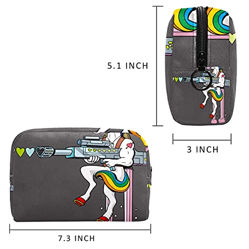 Toaletna vreća kozmetička putopis Organizator za pranje vrećice vrećice s patentnim zatvaračem jednorog i pištolj za putničke dodatke